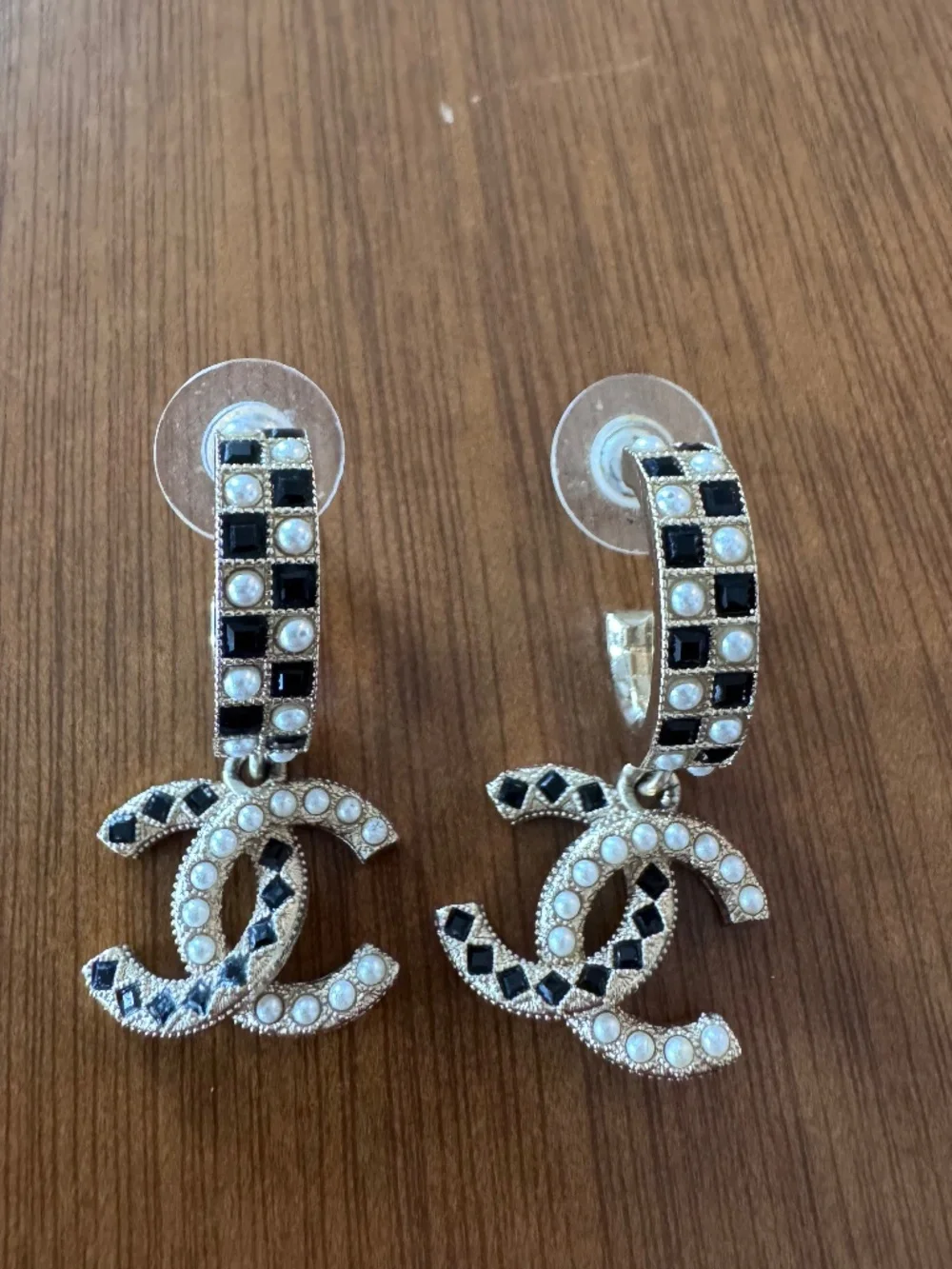 Chanel Dangling CC Hoop Earrings